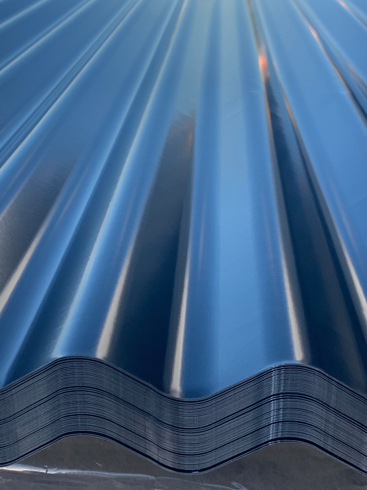 Midnight Black (Ebony) / Black (Ebony) Corrugated Iron Sheet 5.4m long x 850mm wide - For all general roofing/cladding/fencing etc W1